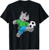 Rhino Soccer Player Soccer Sports T-Shirt