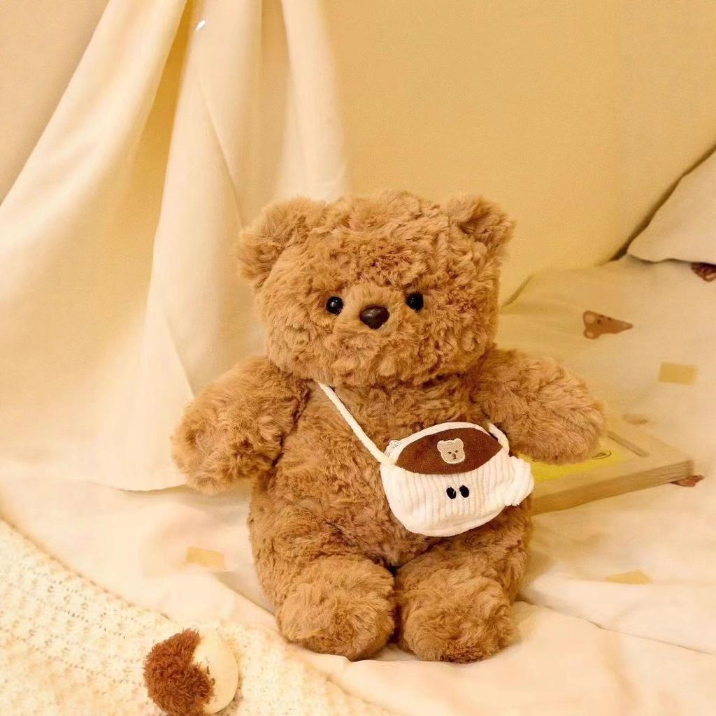 Cute Dole Bear Strap Skirt Doll Plush Toy Cartoon Clothes Bear Accompaniment Doll Gifts for Children