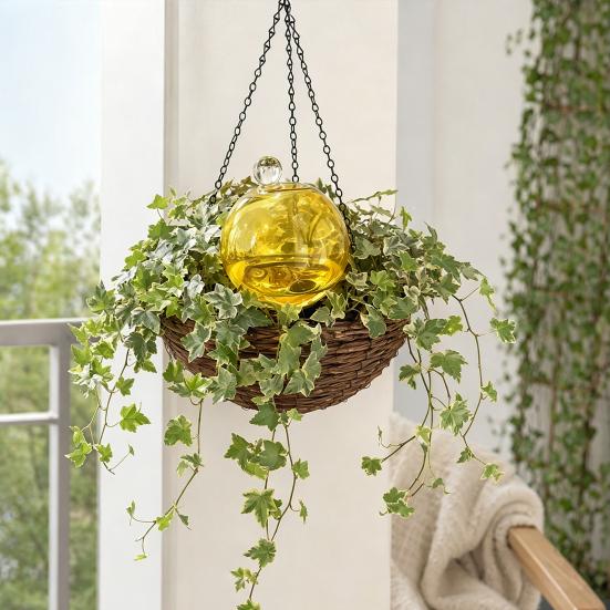 Self Watering Bulb, 500ml Transparent Automatic Plant Irrigation Ball, Holiday Plant Watering Bulb with Lid for Indoor Houseplants