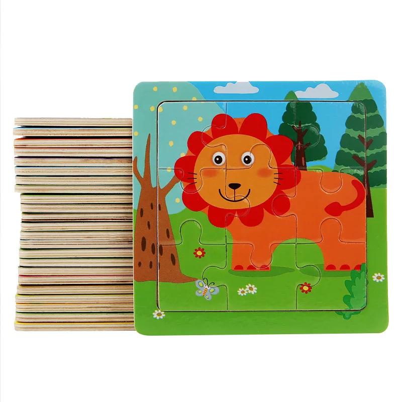 3D Puzzles Cartoon Animals Montessori Game Children Cognitive Jigsaw Puzzle Infant Playthings Educational Toys Ideal for Toddler