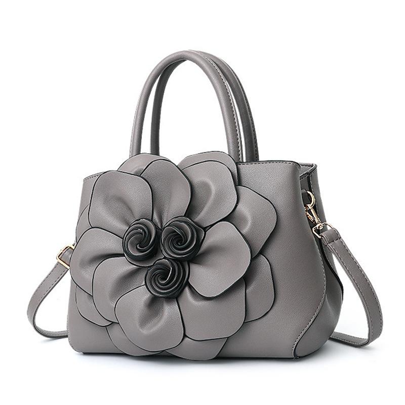 Women's Bag 2023 European and American Popular Women's Bag PU Leather Flower Handheld Shoulder Bag Red Bridal Bag Girl