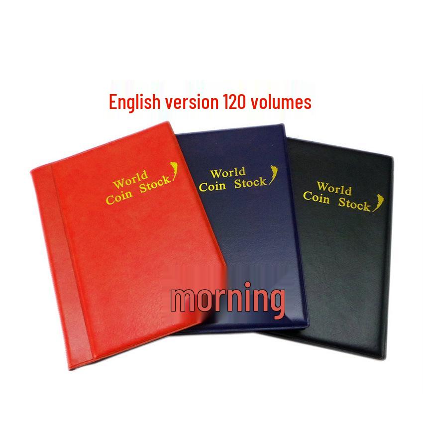English Style 120-Slot Slip-In Commemorative Coin Album - Medium Grid Design