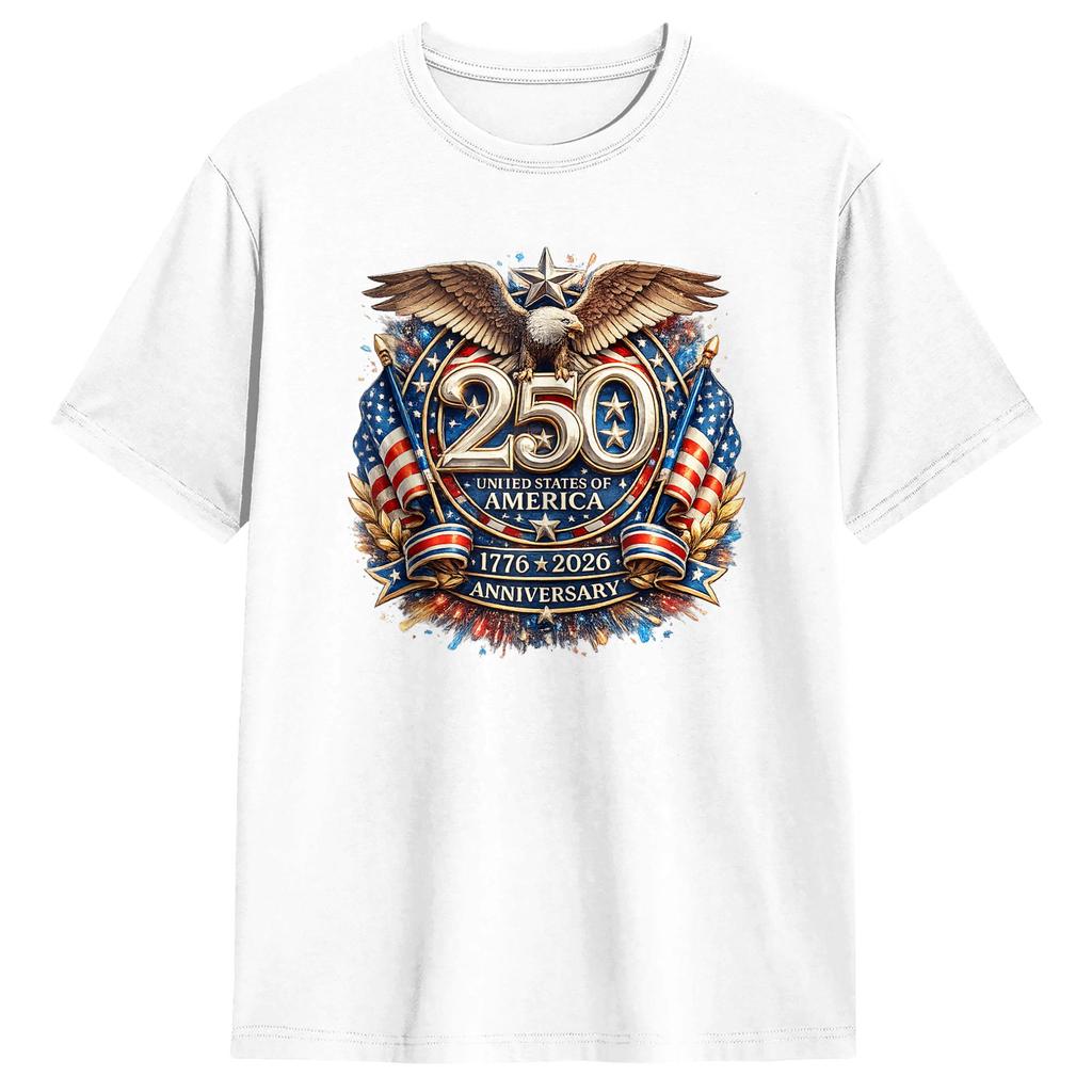 Vintage Th Anniversary Eagle Independence Years of Freedom TShirt Unisex Cotton T Shirts Short Sleeve Tees Plus Size Tops