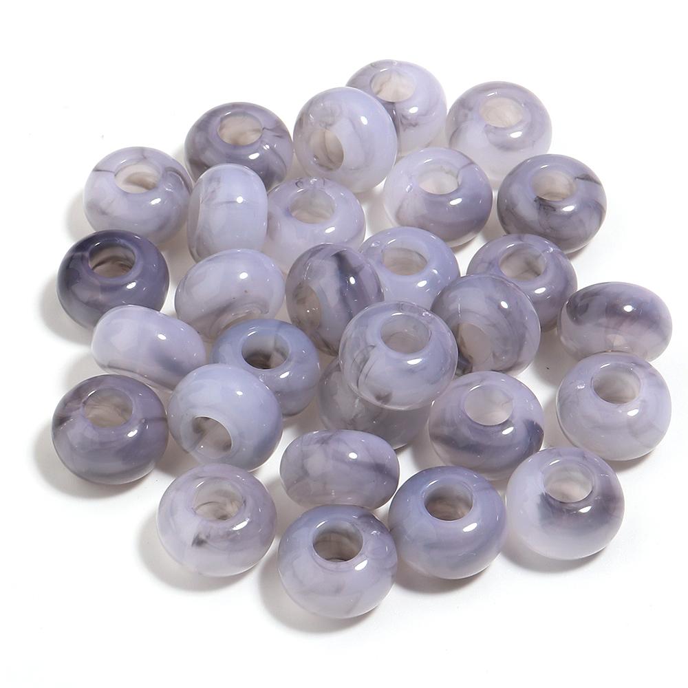 

50pcs/lot 14mm Colored Round Acrylic Beads Big Hole Spacer Loose Beads For Jewelry Making DIY Crafts Bracelet Necklace Accessory чёрный