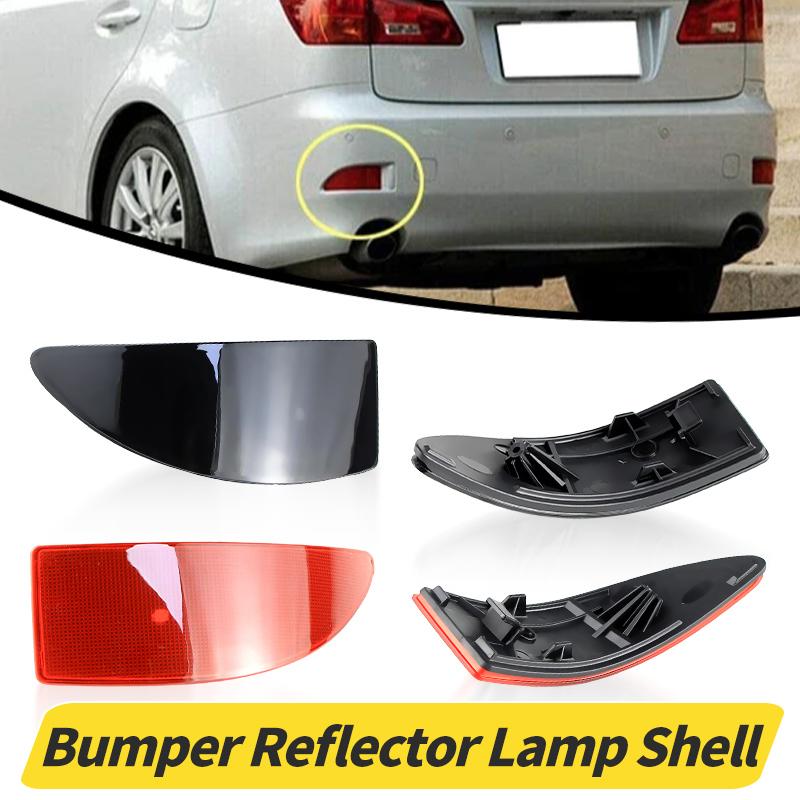 2X For Gen2 Lexus IS250 IS350 Sedan 2006-2013 Smoked / Red Lens Car Rear Bumper Reflector Tail Brake Light Cover Shells No Bulb