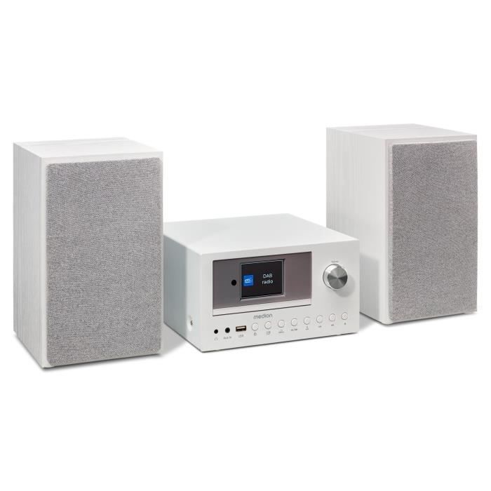 Mini Hi-Fi System - MEDION - Internet Radio DAB/FM - CD Player - 2x15W RMS - White
