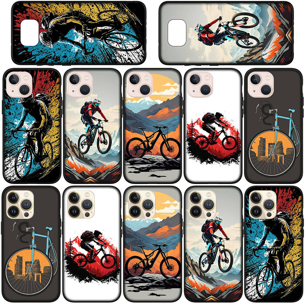 Etui na telefon dla Samsung Galaxy S25 S24 S23 iPhone 16 15 Xiaomi Redmi Note 14 13 12 16E X 11 Pro OPPO Moto Huawei Tapeta Rower górski Jazda na rowerze Pokrowiec