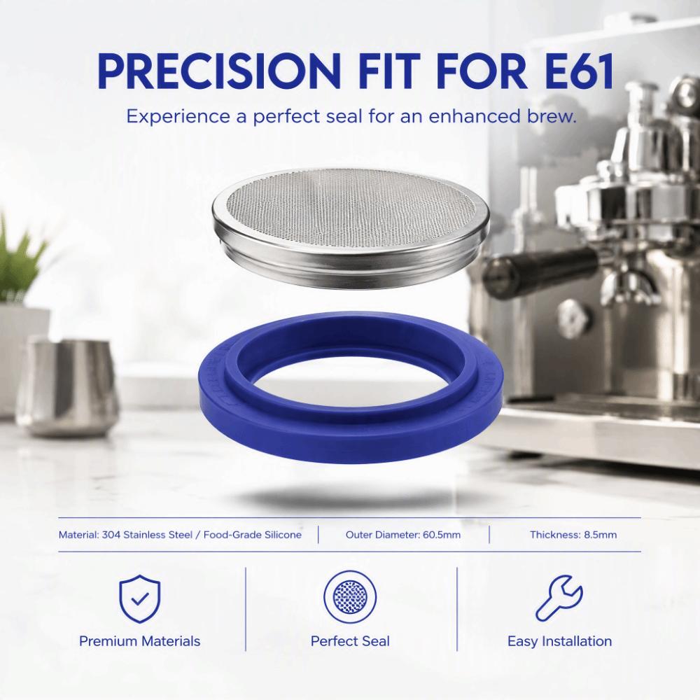 2PCS Stainless Steel+Silicone Shower Screen Steam Ring for E61/Faema/Rocket For E61 Coffee Machines