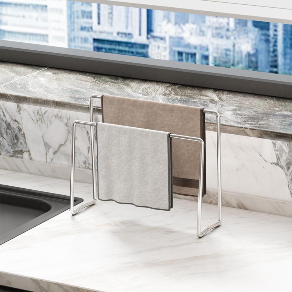 Vertical Dish Rag Storage Rack Save Space Hand Towel Drain Stand Dishrag Organizer  Kitchen Sink