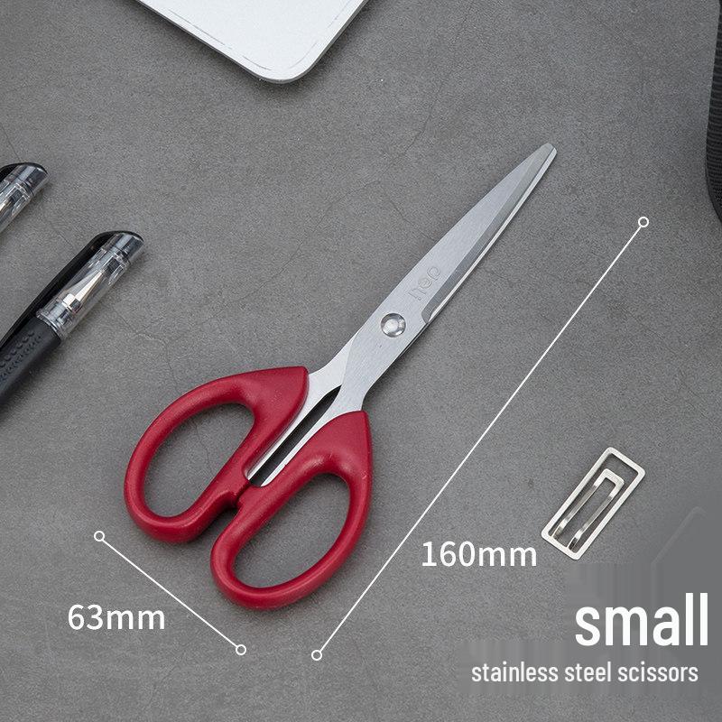 Deli 6009 Large Stainless Steel Round Head Scissors for Students & Office Use