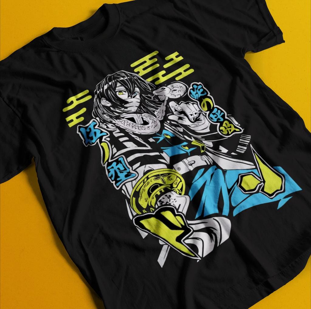 Demon Slayer Shirt Obanai Iguro Tshirt Zenitsu TShirt Muzan Tanjiro Doma Tee Summer Unisexs and Womens Breathable Tshirt Top