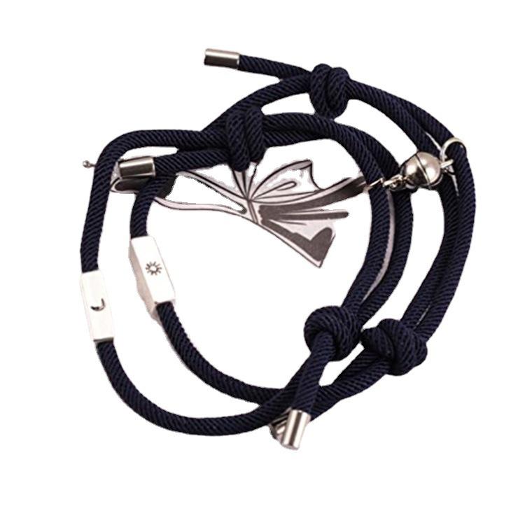 Men'S And Women'S Hand Ropes, Sun And Moon Couple Bracelets, A Pair Of Summer Simple And Creative Sun, Moon And Stars, Mori Series Weaving Handmade