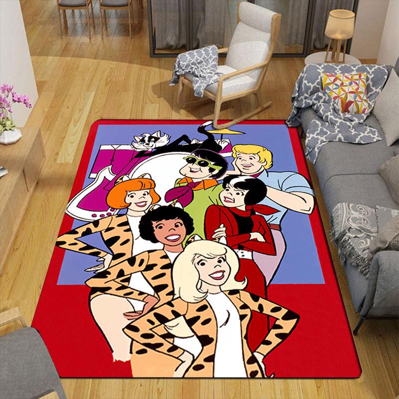 Josie and the Pussycats-inspired art Rug Floor Mat for Living Room or Bedroom Soft and Comfortable Carpet a Gift for Birthday and Holiday.