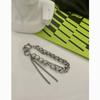 Geometric Reflective Bead Bracelet With Tassels For Unisex Fashion Accessory