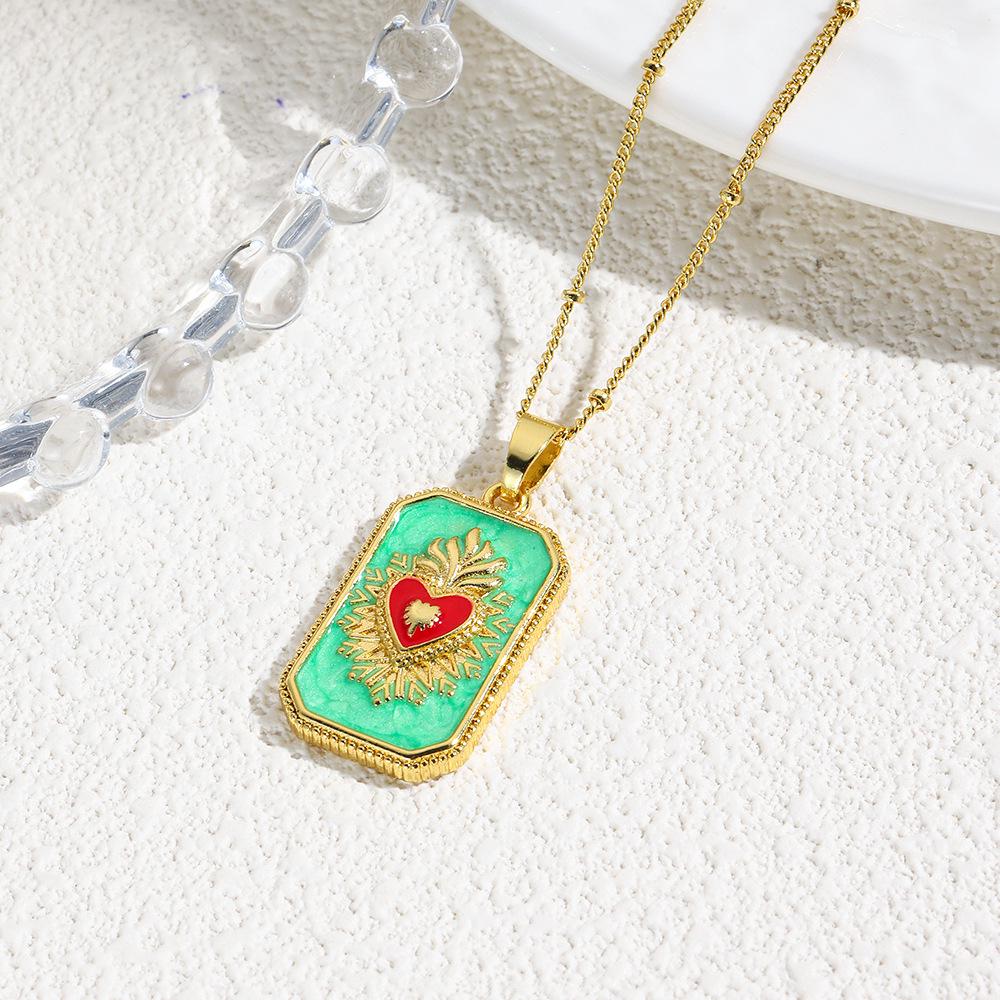 Bunte Herz & Universum Tarotkarten Anhänger Halskette