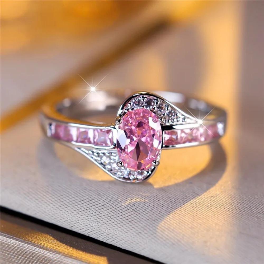 Elegant Ruby Rings for Women Fashionable Amethyst Diamond Rings European Style Jewelry no. 6