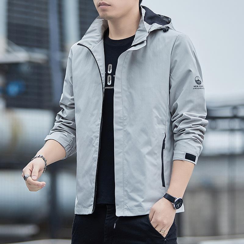 Jacket Men's Spring and Autumn New Style Removable Hooded Windproof Jacket Outdoor Fashion Mountaineering Jacket