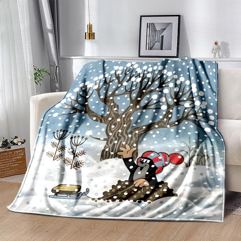 KRTECEK Flannel Blanket Soft Warm All-Season Throw, Design for Camping, Car Travel, Hiking Sofa, Bed, Office Perfect Gift for Parties