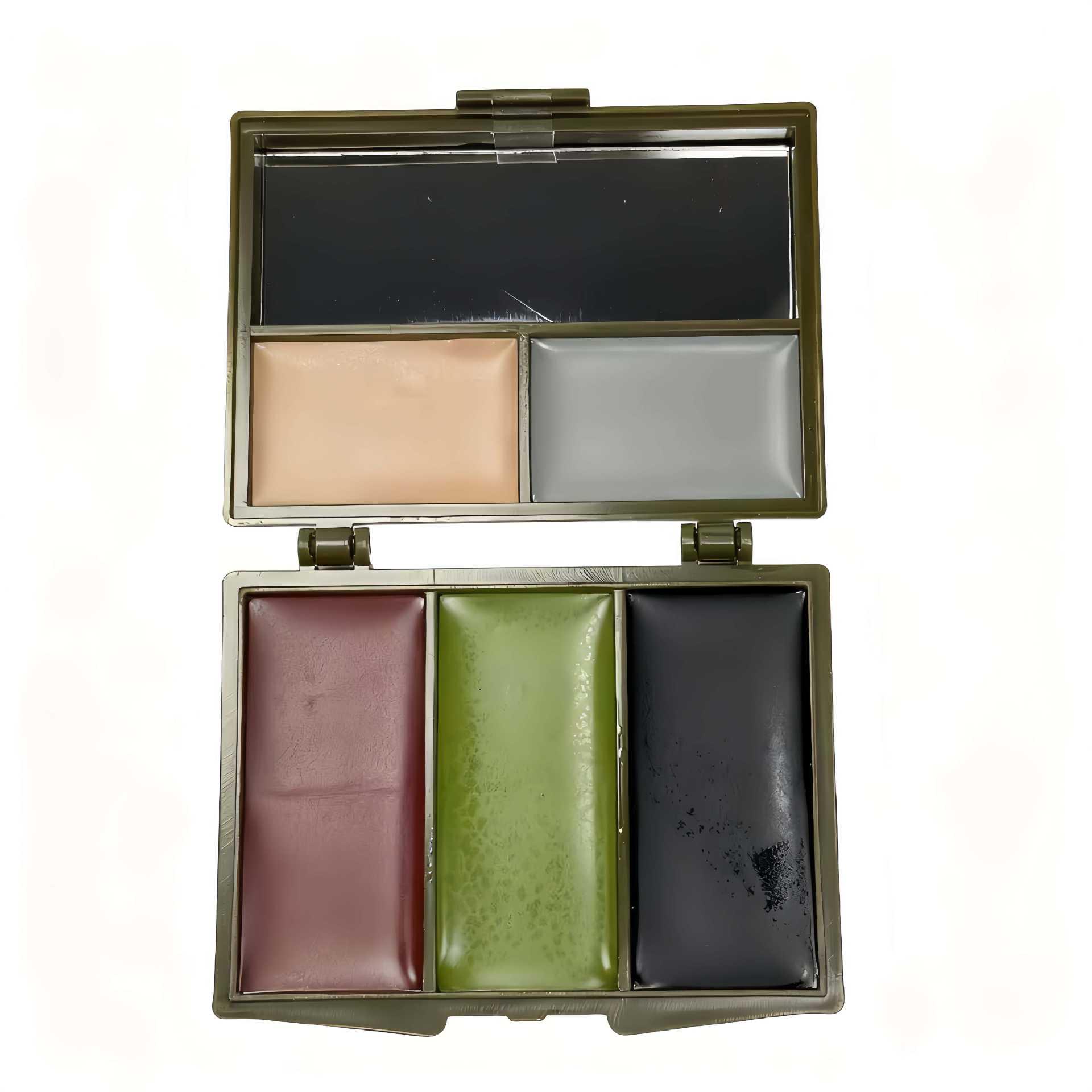 Waterproof Camouflage Face Paint Kit with Mirror and Sweat-Proof Oil