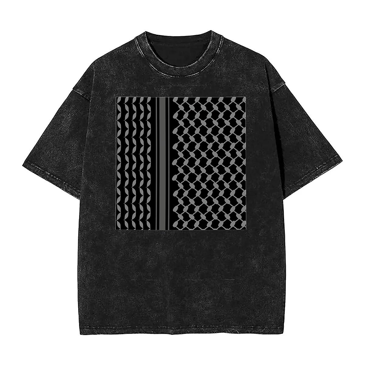 

Keffiyeh in Black T Shirt Summer Palestines Map Streetwear T-Shirts 2024 Cotton Tee Shirt For Short Sleeve Print Top Tees M
