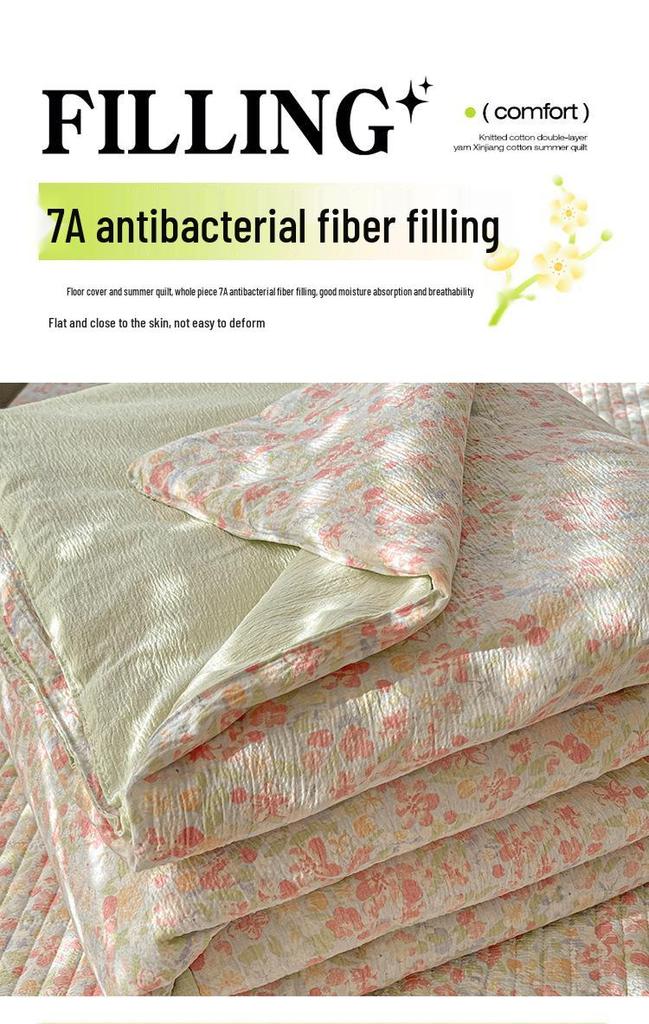 Double-Layer Gauze Summer Comforter Set: Single Piece, Machine Washable, Ideal for Air-Conditioned Rooms, Spring & Summer Use