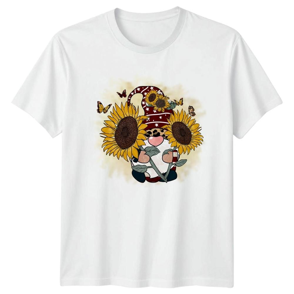 Cute Leopard Gnome Holding Sunflower Unisexs TShirt Sunflower Gnome Mothers Day S