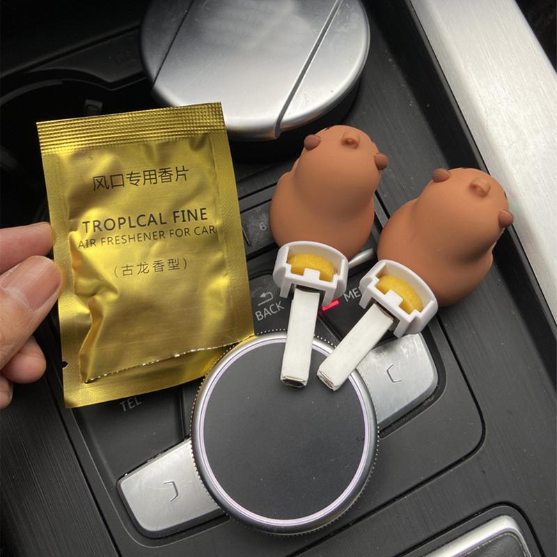 Cartoon Capybara Car Air Freshener Vent Clip Car Aroma Vent Scent Auto Perfume Oil Diffuser Decoration Refreshing accessories