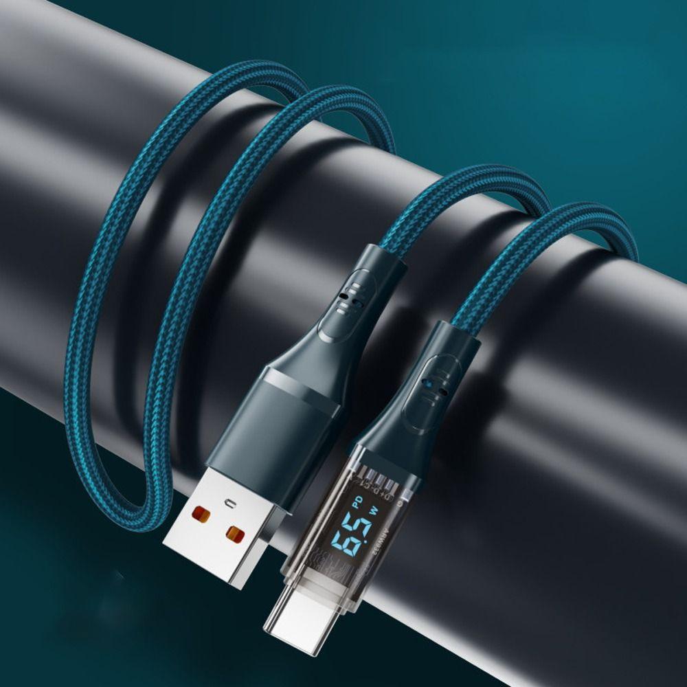 

Светодиодный цифровой дисплей PD 66W USB C кабель Weave Type C кабель для быстрой зарядки Аксессуары для телефонов