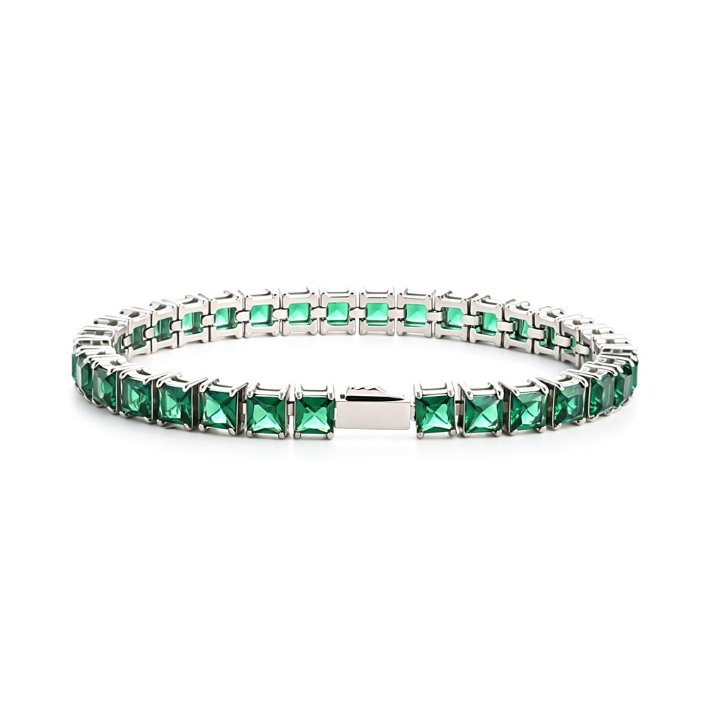 Multi-colored fashionable 4mm wide tennis chain, zircon sparkling hip-hop style exquisite jewelry bracelet for men and women