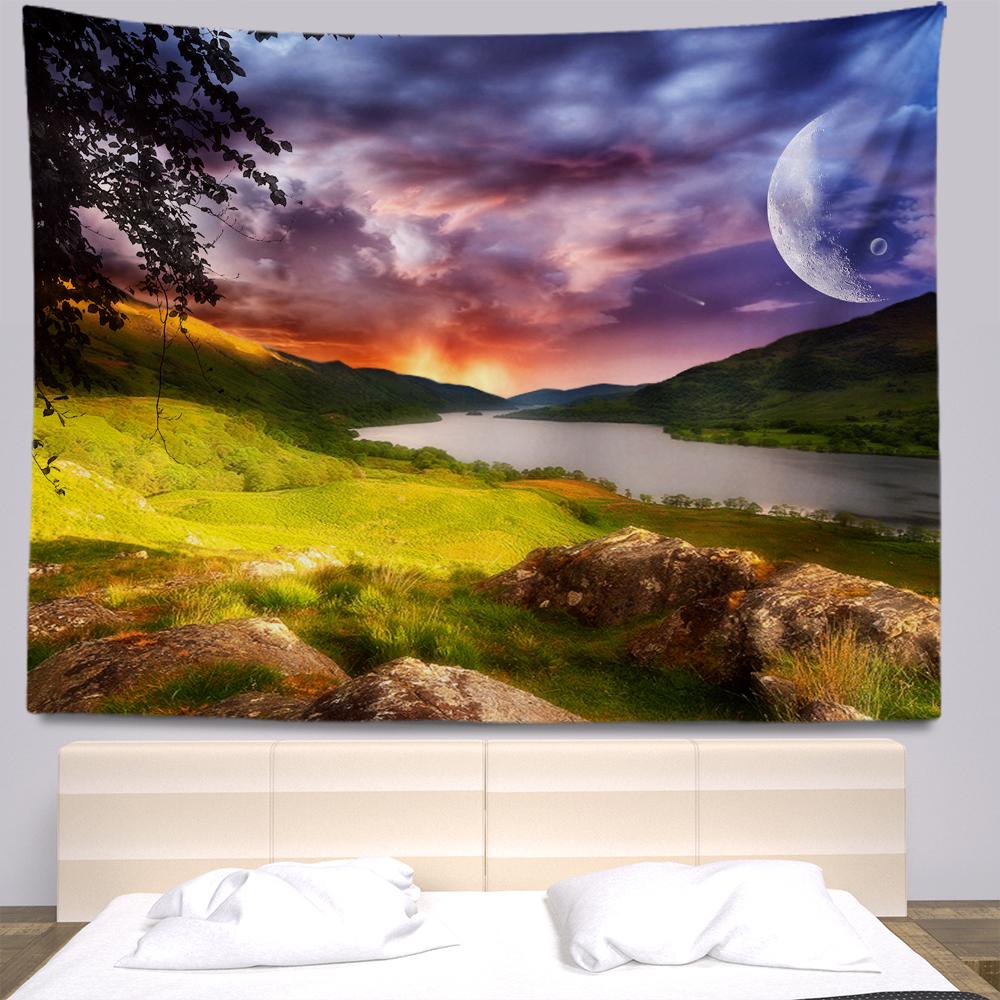 Beautiful Landscape Tapestry Mountain Wall Tapestry Dormitory Art Home Bedroom Living Room Decorative Tapestry Gift for Teen 74x94cm(29x37in)
