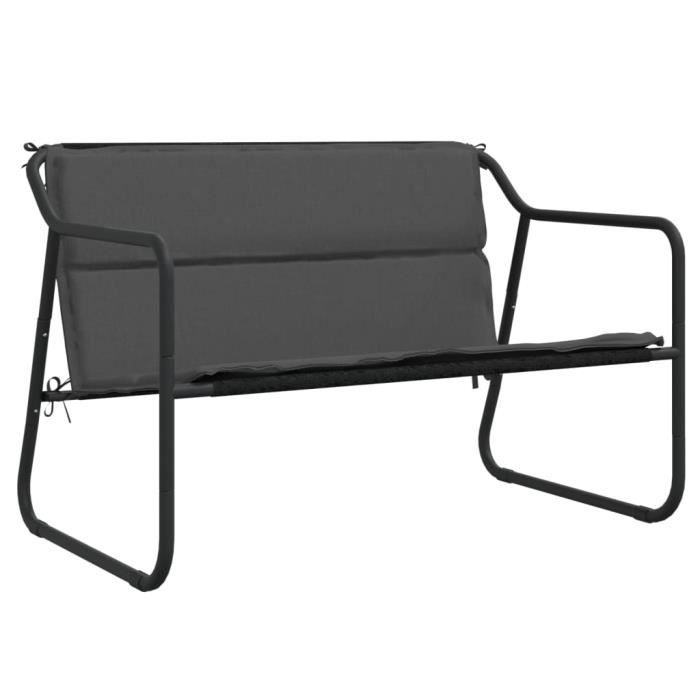 VidaXL Banc de jardin à 2 places avec coussin anthracite acier 364106