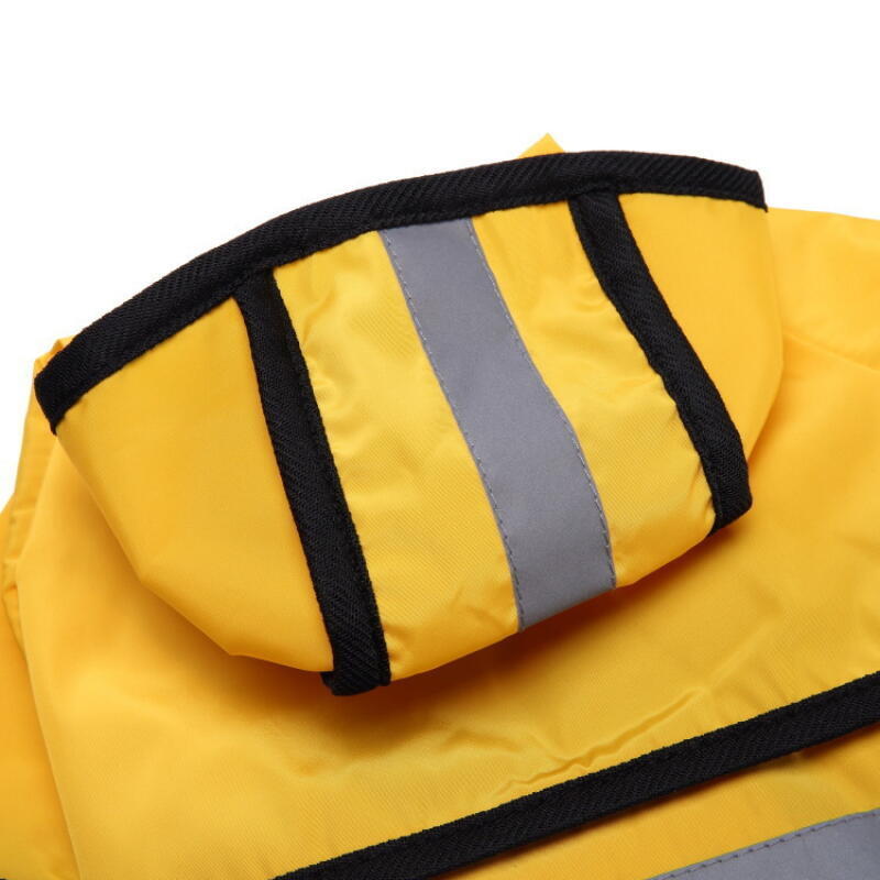Dog Raincoat With Reflective Strip Hooded Puppy Waterproof Rain Jacket Lightweight Pet Rainwear For Outdoor Walking Safety Coat