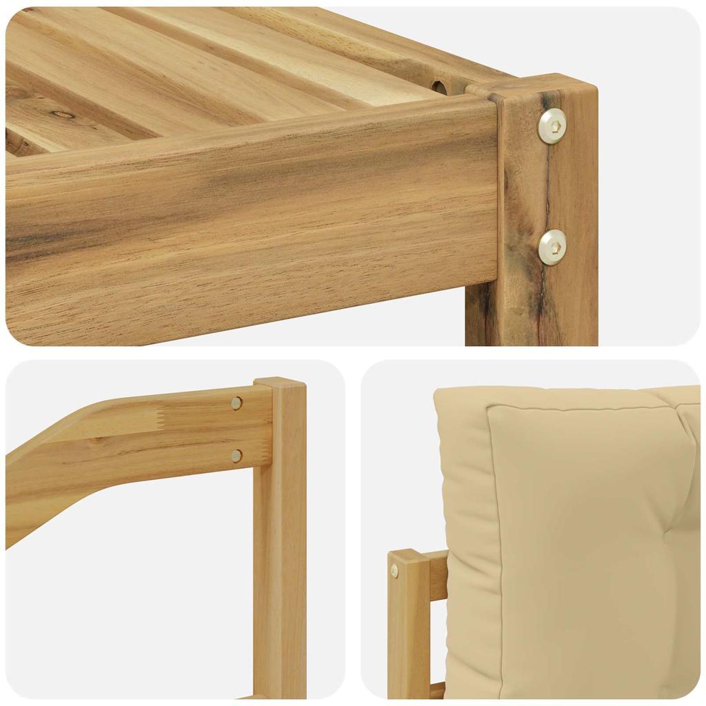 Outdoor Sofa Set 7 pcs White and Beige
