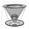 304 Stainless Steel Double-Layer Coffee Filter with Stand - Paper-Free Drip Funnel for Hand-Brewed Coffee