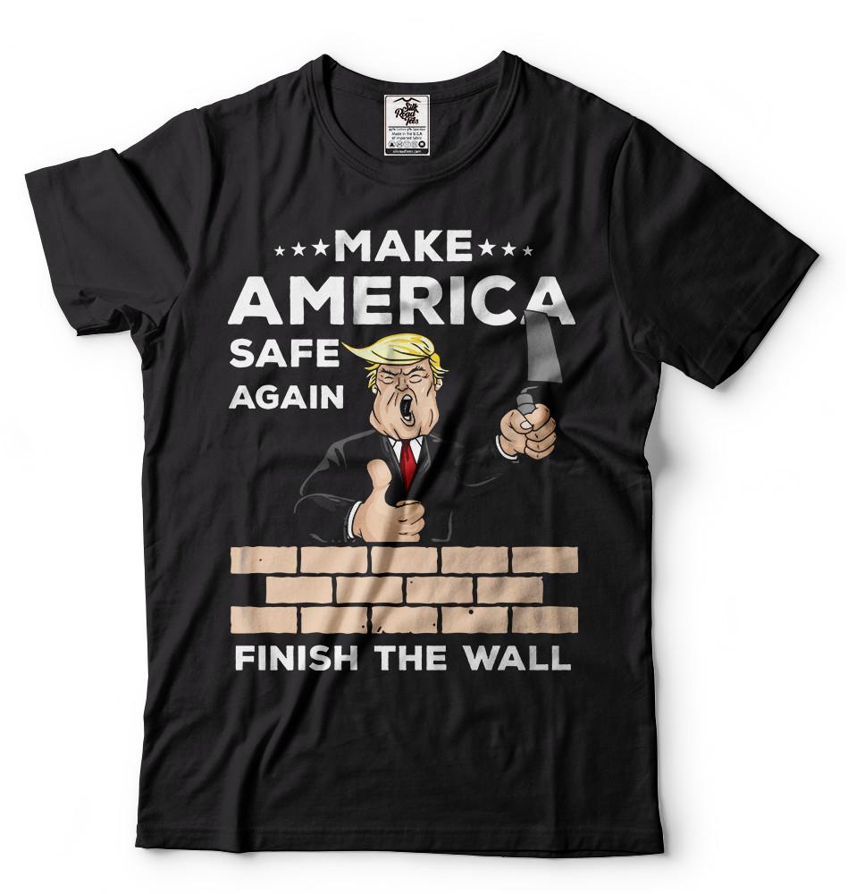 Make American Safe Again Donald Trump Border Wall T-shirt 2024 Election Shirt 3XL