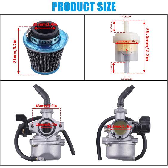 JIE PZ19 Carburetor with 35mm Air Filter for 50cc 70 90 110cc DR50 CRF XR 50 APOLLO 125CC coolster kazuma 110 Taotao Buyang Coolsport Redcat Peace