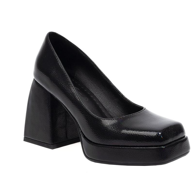 

Модные элегантные туфли на высоком каблуке, женская обувь 2024 года, роскошные розовые, серебристые, лакированные женские туфли на каблуке для офиса, свадьбы, большого размера 45 42 чёрный