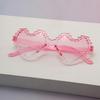 New love sunglasses mosaic glasses men's and women's candy color peach heart sunscreen sunglasses SUNGLASSES
