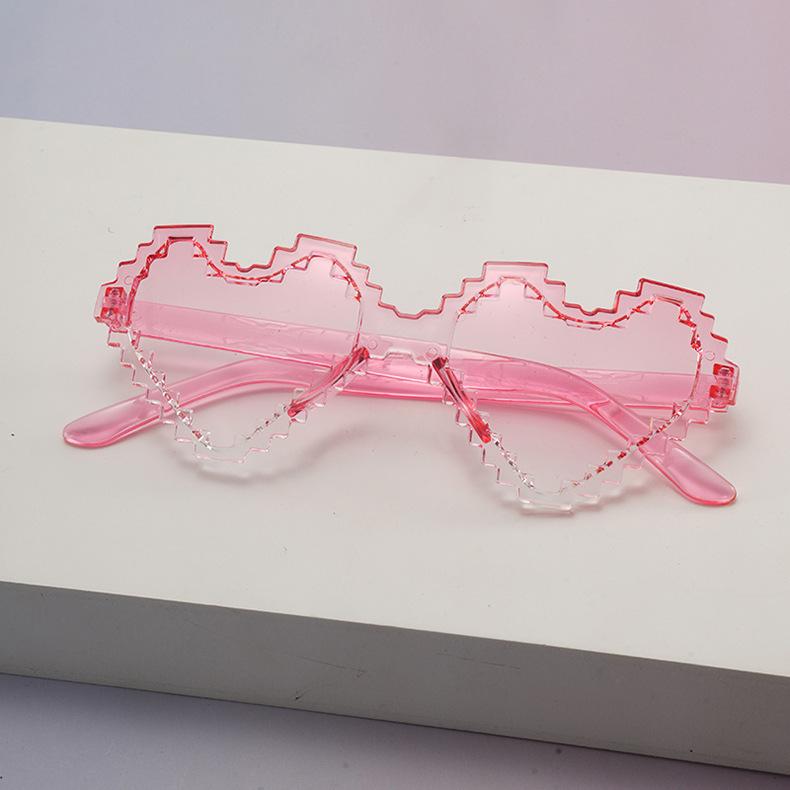 New love sunglasses mosaic glasses men's and women's candy color peach heart sunscreen sunglasses SUNGLASSES