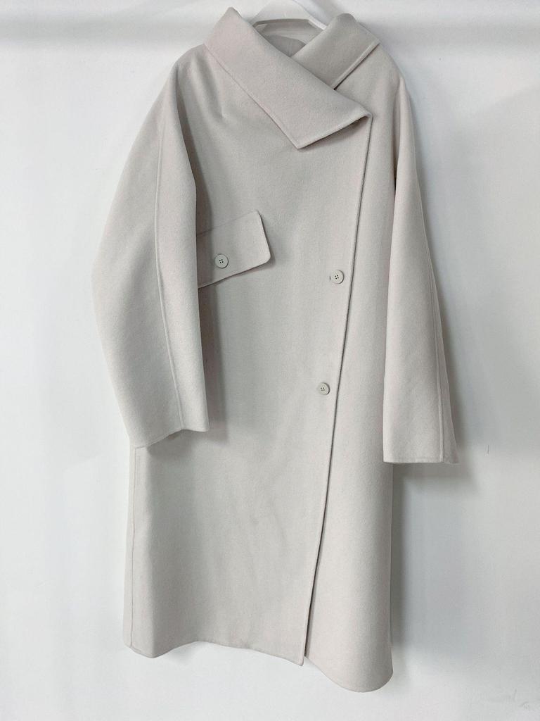 Elegantní oboustranný vlněný kabát střední délky Hepburn pro ženy - podzimní/zimní kolekce
