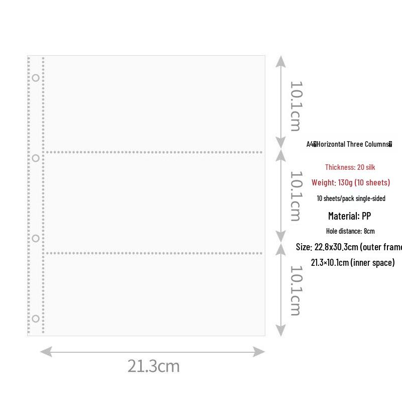 Retro Amerikanisches A4 Neun-Taschen Kartenalbum mit holografischem Design für Postkarten und Fotos