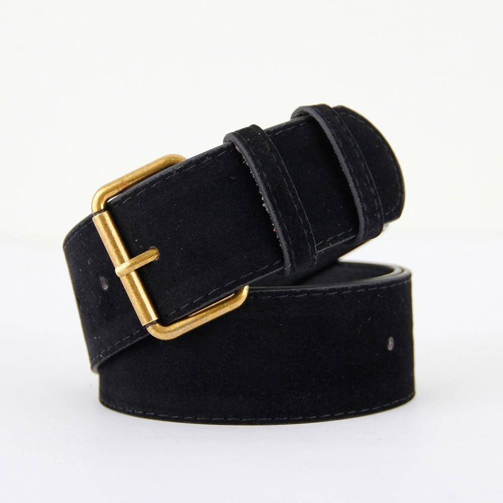 Vintage Wide Waist Belt Classic PU Leather Belt Decorative Faux Suede Belt  For Dress Jeans