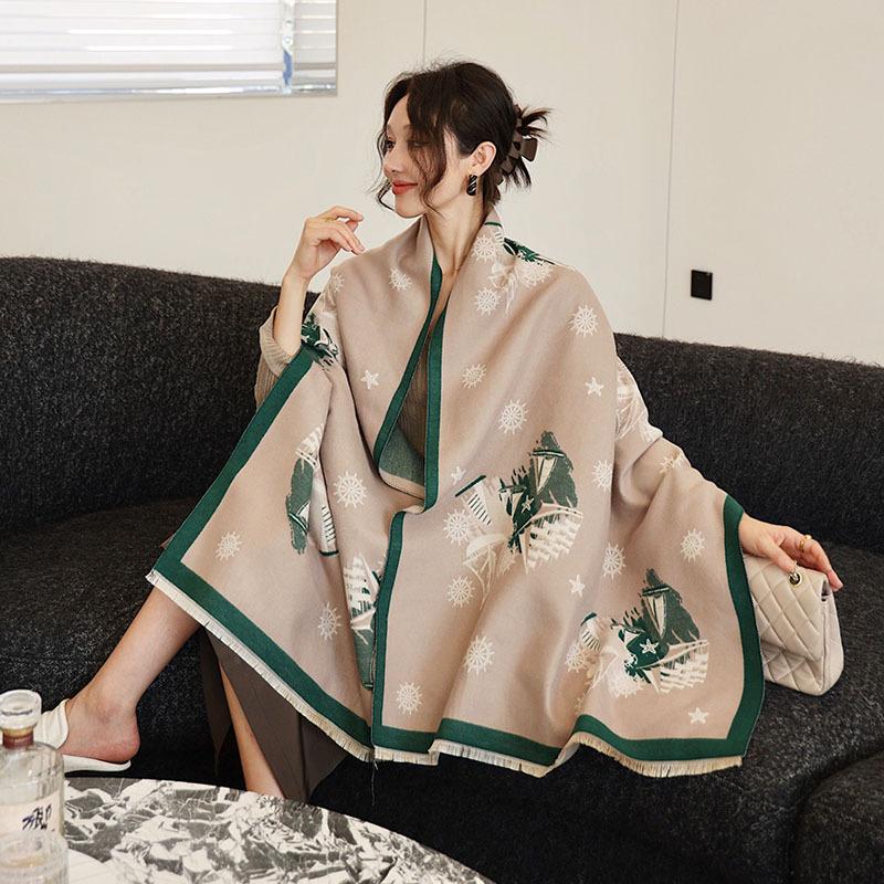 65 * 190 cm Autunno e Inverno Nuovo Sciarpa Versatile Semplice Tinta Unita con Frange Imitazione Cashmere Double-Sided Sciarpa Calda Shawl d'Atmosfera