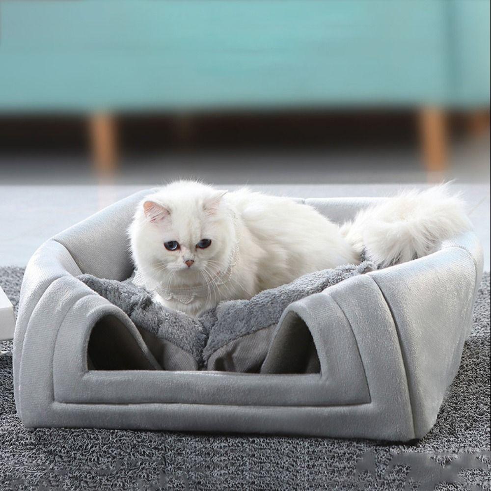 Soft Semi-enclosed Cat Villa Warm Cat Sleeping House Creative Cats Cave Bed  Indoor
