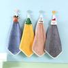 Cartoon Coral Fleece Hanging Hand Towel - Absorbent Christmas Gift for Kitchen & Bathroom