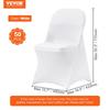 50PCS White Stretch Spandex Folding Chair Covers, Universal Fitted Chair Cover, Removable Washable Protective Slipcovers, for Wedding, Holiday,