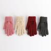 Autumn and Winter Gloves Velvet Men's and Women's Fashion Touch Screen Jacquard Reverse Needle Winter Warm Gloves Can Touch The Screen