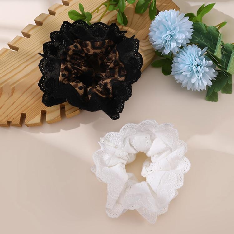 Lacy Hair Tie Elastic Scrunchies French Hair Rings for Elegant Updos Suitable for Long Hair