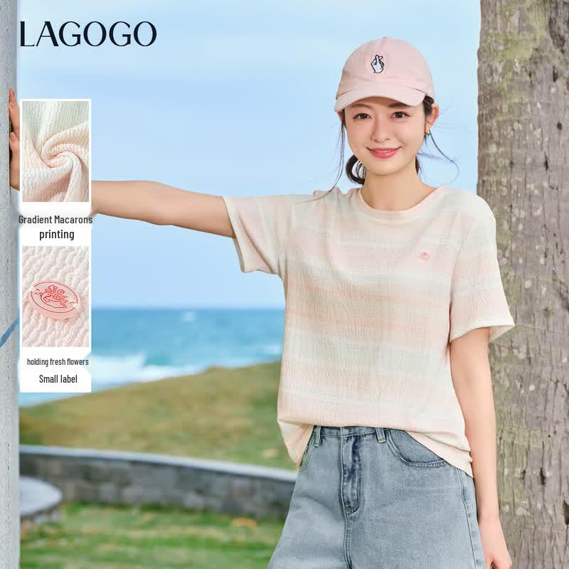 LAGOGO Women s Striped T-Shirt XL
