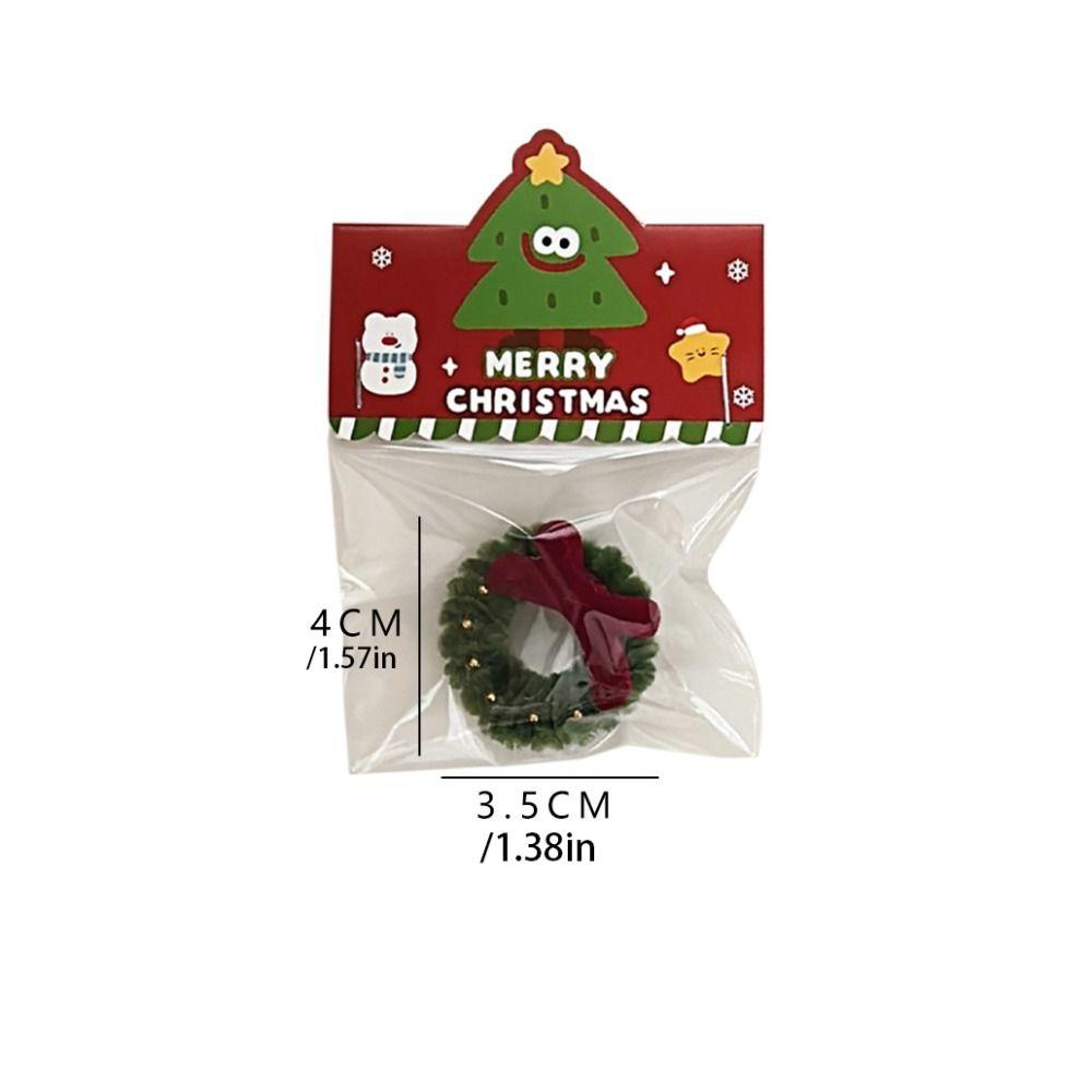 Red Mini Wreath Keychain Cartoon Christmas Brooch Fashion Christmas Pendant  Birthday Gift